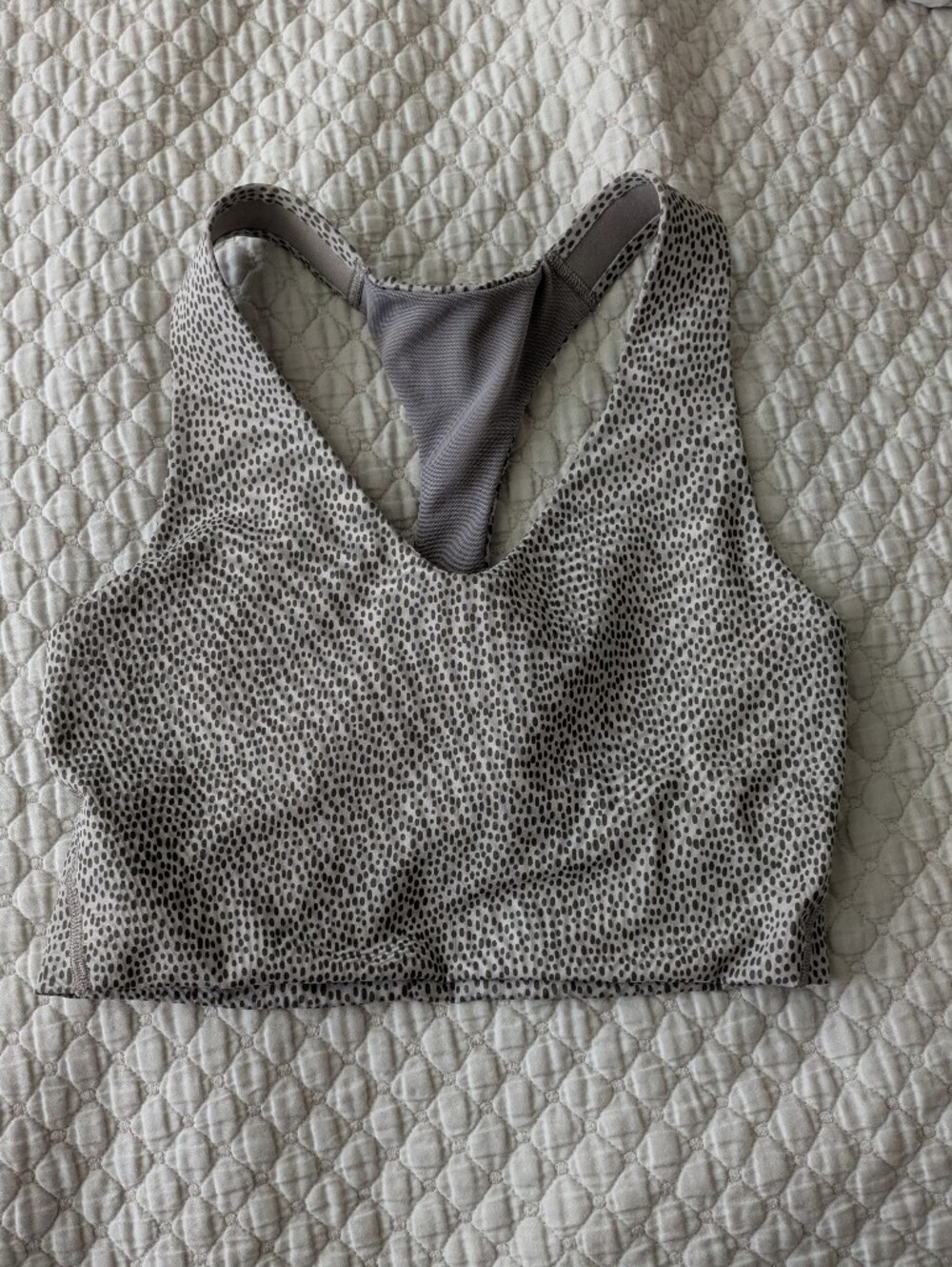 SPANX Light Gray & Brown Speckled Racerback Sports Bra